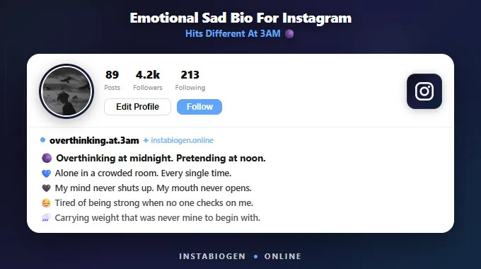 Emotional Sad Bio For Instagram